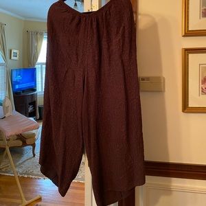 URU 100% silk wide leg crops